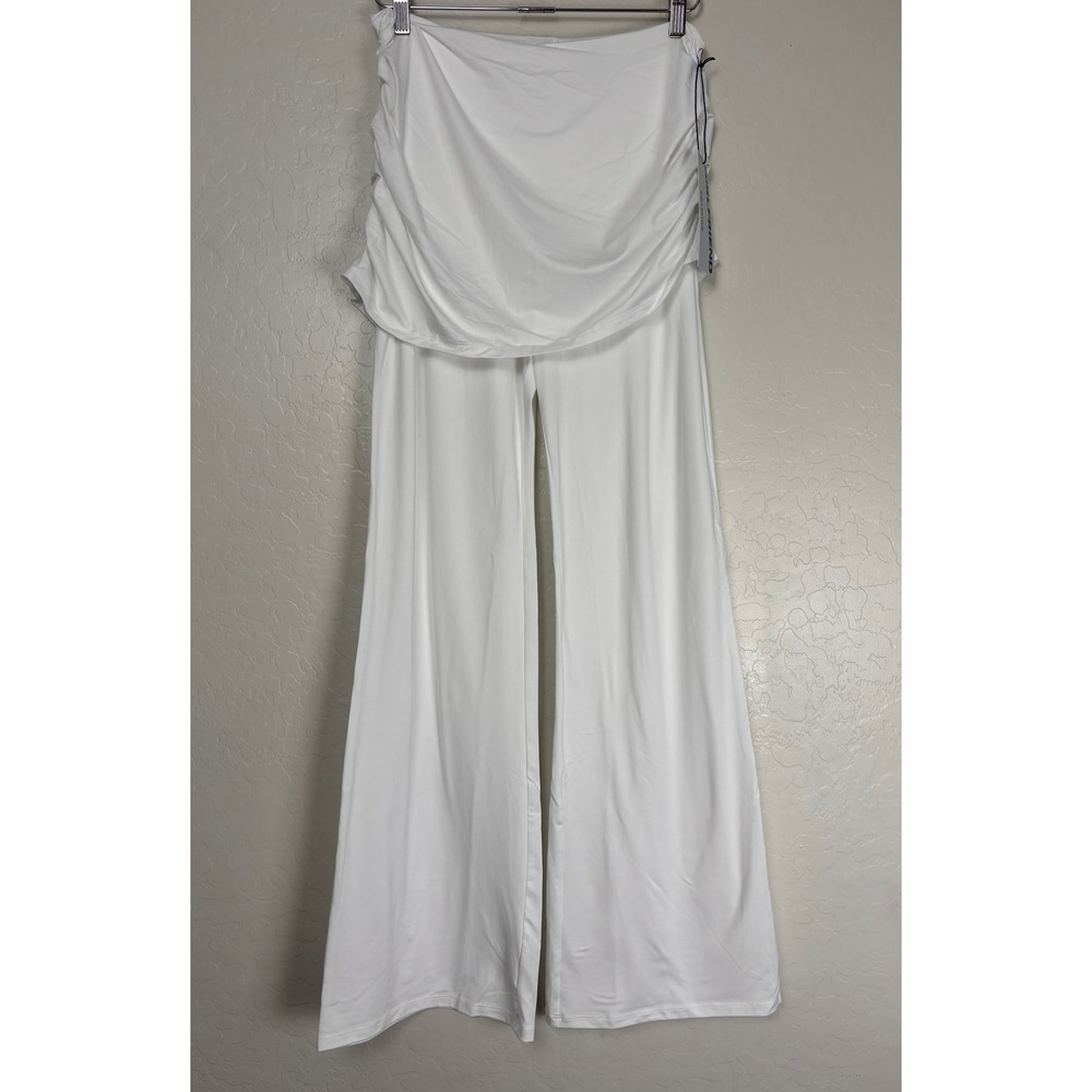 Girlfriend Collective White Paloma Skirted Wide Leg Yoga Pants XXXL NWT 2737